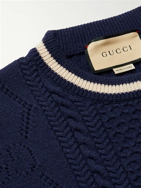 gucci cable- and pointelle-knit wool sweater|Gucci handbags.